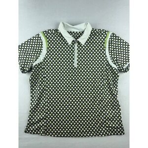 Tail Tech Womens XL Golf Polo Shirt Quarter Zip Tee Print Black Yellow GD0050